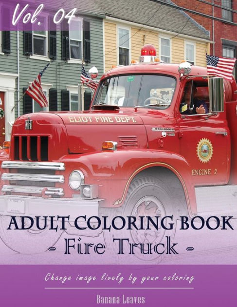 Fire Trucks Coloring Book for Stress Relief & Mind Relaxation, Stay