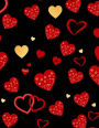 My Recipes (Create Your Own Cookbook): Red and Yellow Hearts: 150 Pages, Blank Cookbook, 8.5 x 11 inches