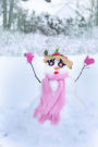 Girly Girl Snow Woman Wearing a Pink Scarf and Gloves Winter Journal: 150 Page Lined Notebook/Diary