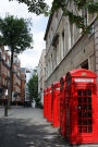 Bright Red Telephone Booths in London England Journal: 150 Page Lined Notebook/Diary