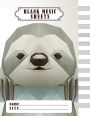 Blank Music Sheets: Sloth Design : Musicians Notebook (8.5x11) - Perfect Binding 100 Pages