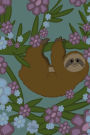 Sloth Notebook: Super Cute Lined Floral Sloth Notebook