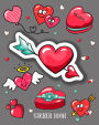 Sticker Book Hearts: Blank Sticker Book, 8 x 10, 64 Pages