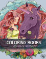 Big Book of Horse Flowers Decorative Adult Coloring Book: Anti stress Adults Coloring Book to Bring You Back to Calm & Mindfulness