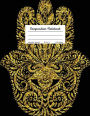 Composition Notebook - College Ruled, 8.5 X 11, 110 Pages: Black and Gold Hamsa Design