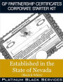 GP Partnership Certificates Corporate Starter Kit: Established in the State of Nevada (Black & White)