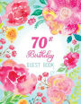 70th Birthday Guest Book: Extra Large Guest Book 100 Pages 8.5 x 11, Pink Teal Floral Watercolor