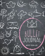 Bullet Journal Dot Grid for 90 Days, Numbered pages quarterly journal diary, School Chalkboard Art Doodles: Large bullet journal 8x10