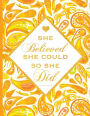 She Believed She Could So She Did: 8.5 x 11 Journal Quad Ruled, Orange Notebook With Inspirational Quote Cover