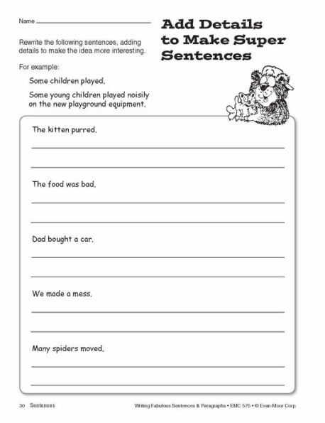 Writing Fabulous Sentences & Paragraphs, Grade 4 - 6 Teacher Resource