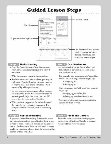 Write a Super Sentence, Grade 1 - 3 Teacher Resource