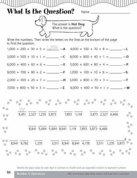 Basic Math Skills, Grade 3 Teacher Resource