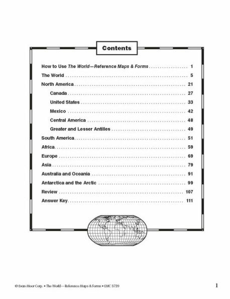 The World - Reference Maps & Forms, Grade 3 - 6 - Teacher Resource