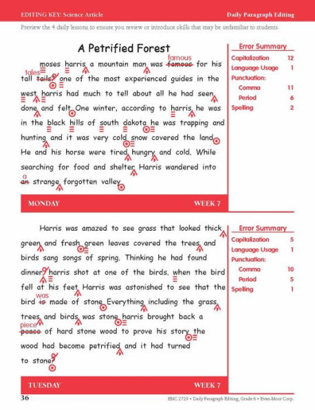 Daily Paragraph Editing, Grade 6 Teacher Edition