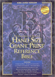 KJV Hand Size Giant Print Reference Bible (Black Genuine Leather)
