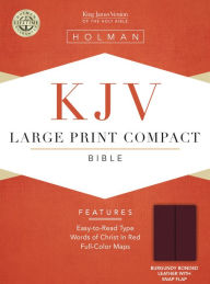 KJV Large Print Compact Bible, Burgundy Bonded Leather with Magnetic Flap