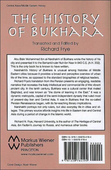The History of Bukhara