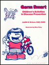 cartoon child in a red shirt holding an apple with a bike and a butterfly in the air