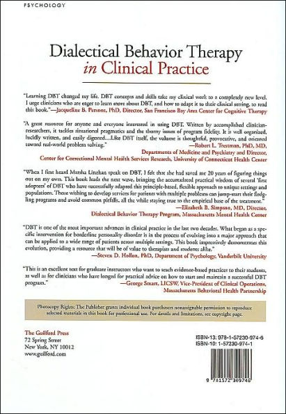 Dialectical Behavior Therapy in Clinical Practice: Applications across Disorders and Settings / Edition 1