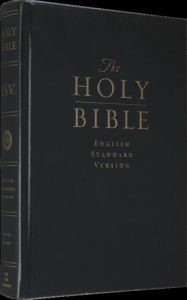 ESV Large Print Bible: English Standard Version, black genuine leather