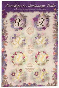 Initial X Floral Foil Envelope Seals Set of 8