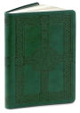 Green Embossed Celtic Cross Lined Flexi Journal (6