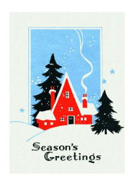 Red Cottage in Deep Snow - Christmas Card (6 Cards Individually Bagged W/ Envelopes and Header)