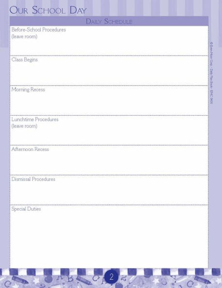 Daily Plan Book: School Days, Kindergarten - Grade 6 Teacher Resource