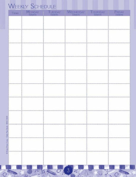 Daily Plan Book: School Days, Kindergarten - Grade 6 Teacher Resource