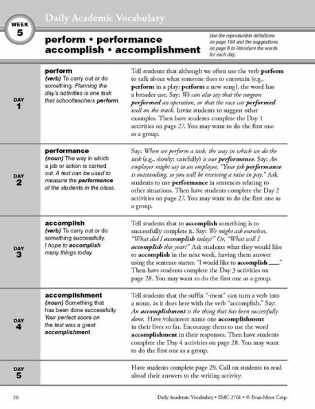 Daily Academic Vocabulary, Grade 5