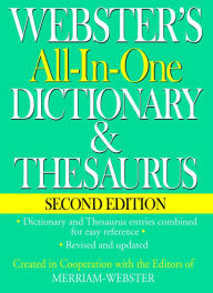 Title: Webster's All-In-One Dictionary & Thesaurus, Second Edition, Author: Merriam-Webster