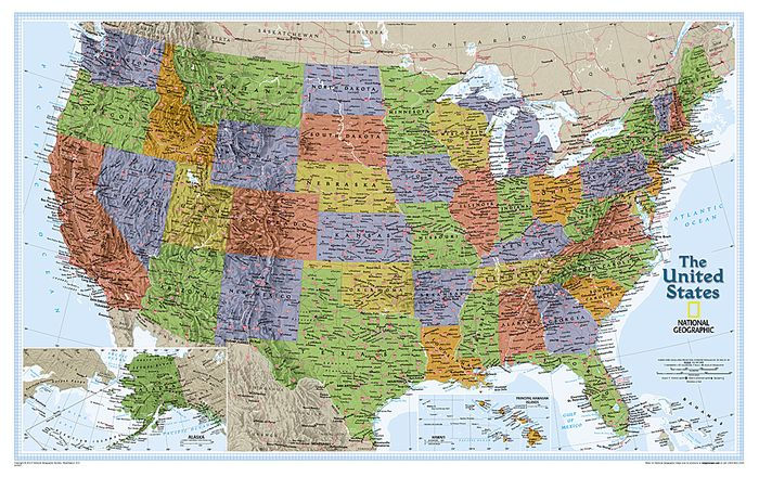 National Geographic United States Explorer Wall Map Laminated 32 X