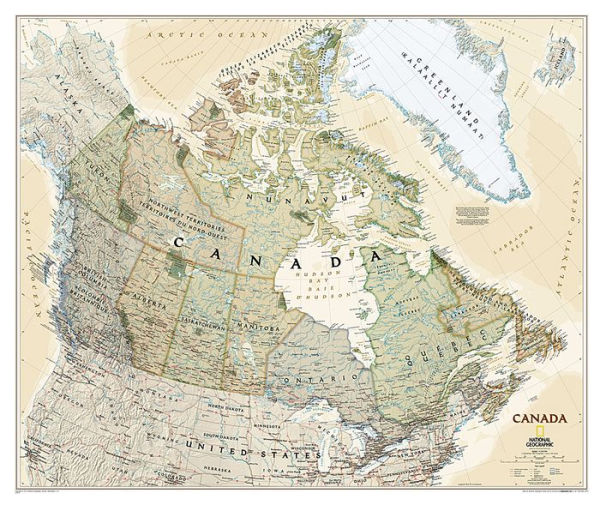 National Geographic: Canada Executive Wall Map - Laminated (38 x 32 inches)