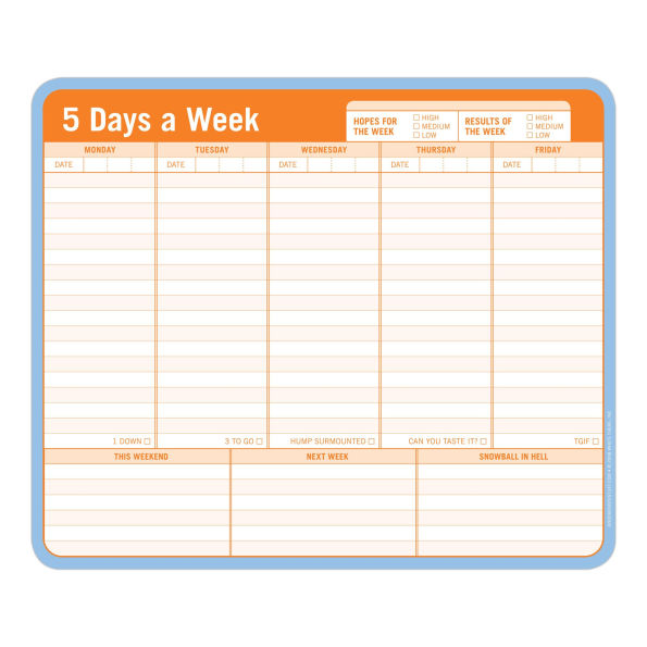 5 Days a Week Paper Mousepad