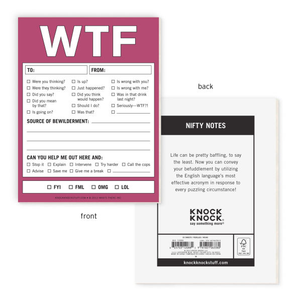 WTF Nifty Note Pad (Magenta Purple)