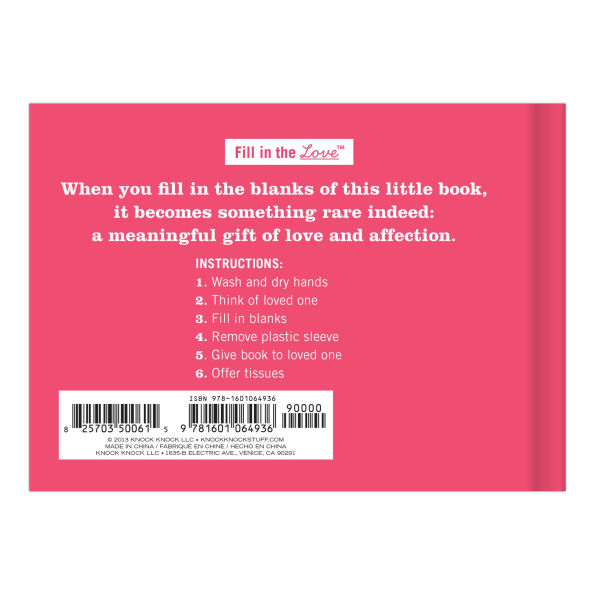 What I Love about You Fill in the Love Book