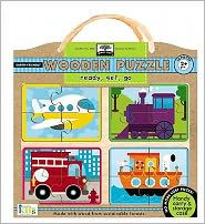 Green Start Wooden Puzzles: Ready, Set, Go - Earth Friendly Puzzles with Handy Carry & Storage Case