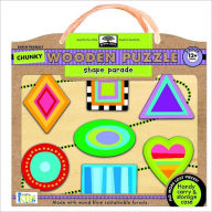 Green Start Chunky Wooden Puzzles: Shape Parade - Earth Friendly Puzzles with Handy Carry and Storage Case