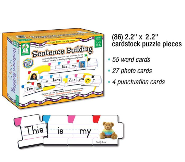 Sentence Building: An early literacy resource that provides for an endless variety of reading and grammar games!