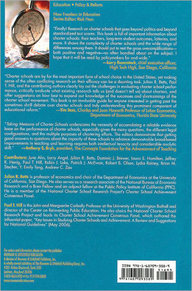 Taking Measure of Charter Schools: Better Assessments, Better Policymaking, Better Schools