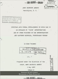Title: European Axis Signal Intelligence in World War II, Author: National Security Agency
