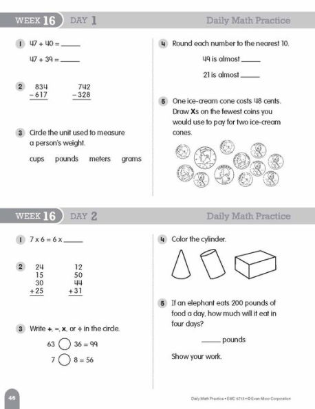 Daily Math Practice, Grade 3 - Student Workbook