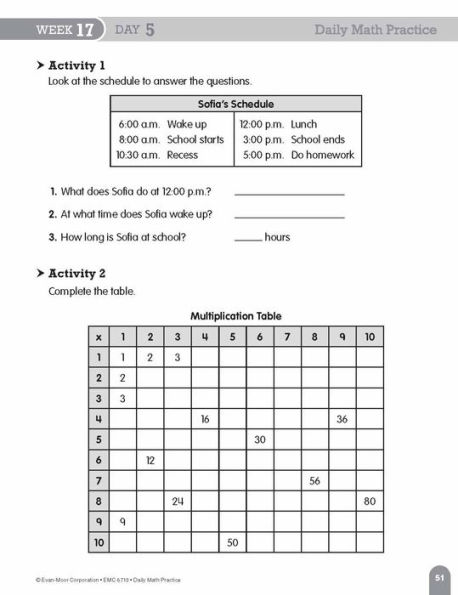 Daily Math Practice, Grade 3 - Student Workbook