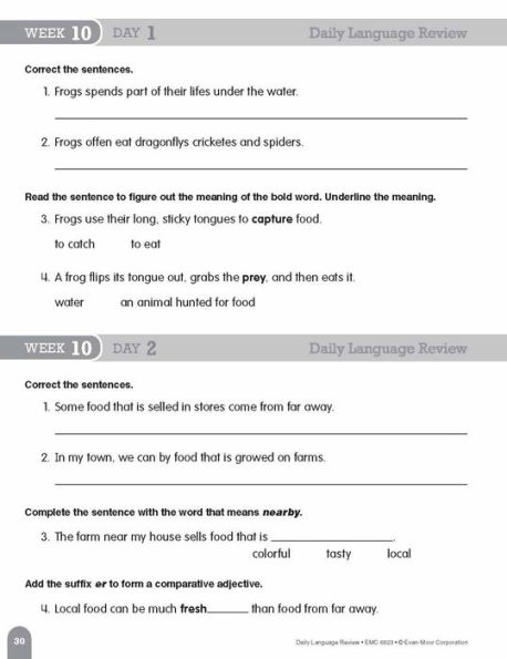 Daily Language Review, Grade 3 Student Edition Workbook
