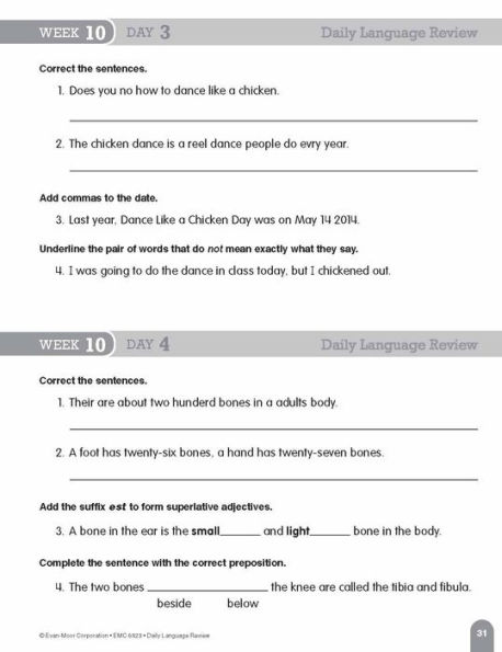 Daily Language Review, Grade 3 Student Edition Workbook