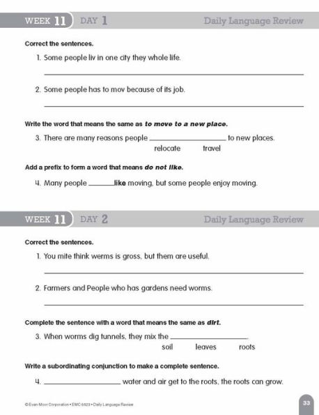 Daily Language Review, Grade 3 Student Edition Workbook
