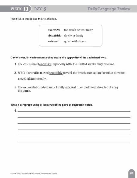 Daily Language Review, Grade 7 Student Edition Workbook