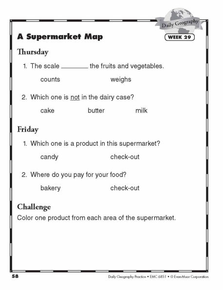 Daily Geography Practice, Grade 1 Student Edition Workbook