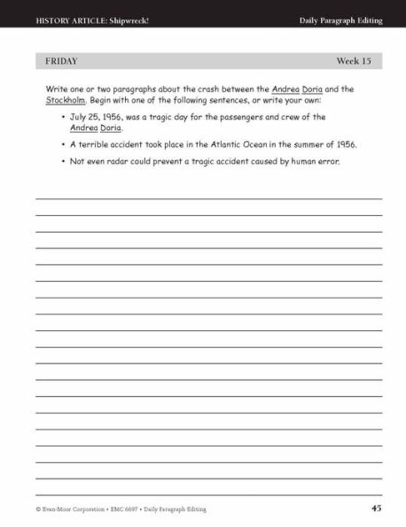 Daily Paragraph Editing, Grade 7 - Student Workbook