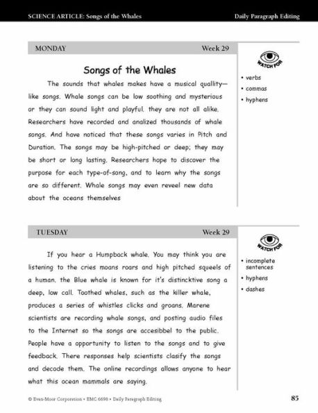 Daily Paragraph Editing, Grade 8 - Student Workbook